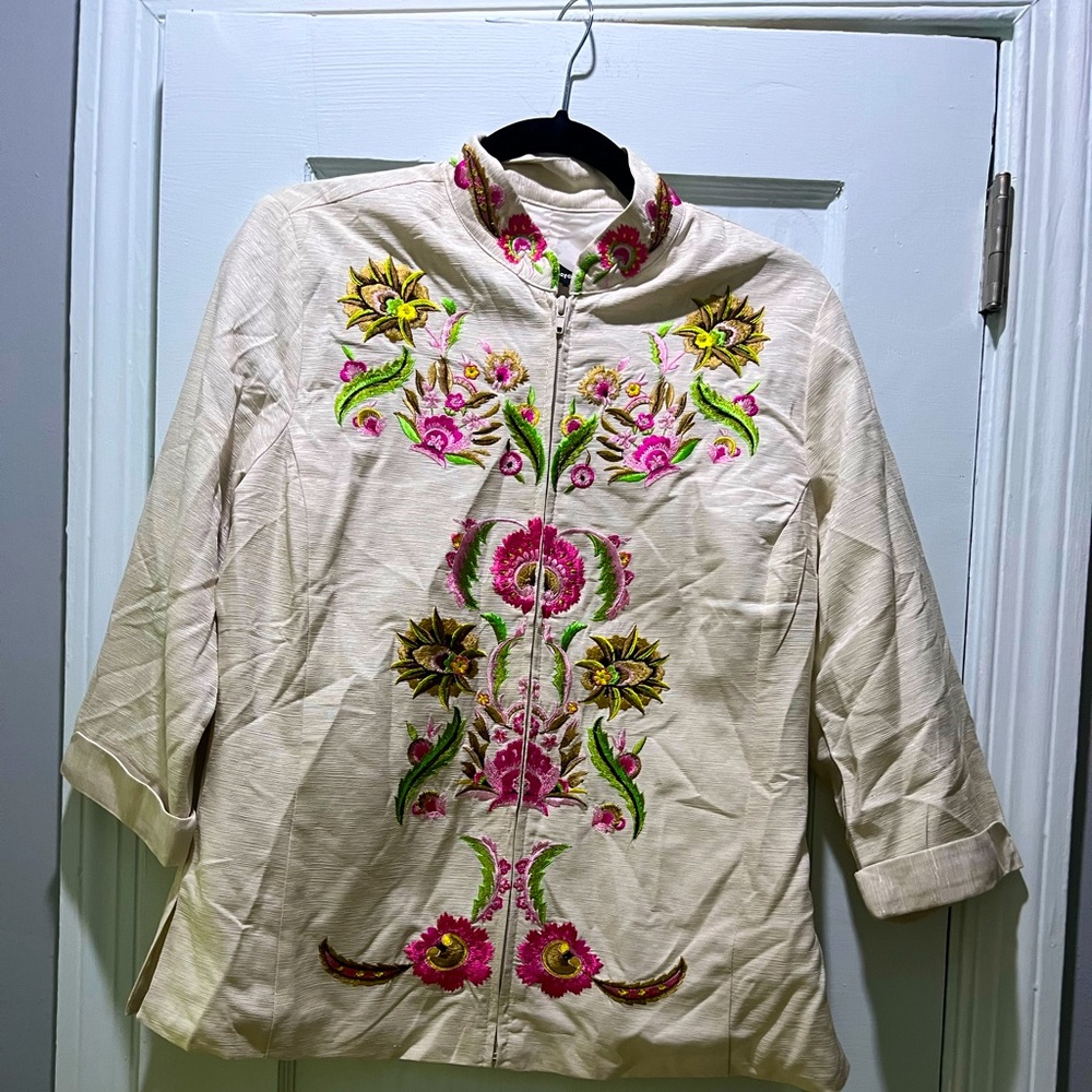 Floral three quarter length jacket